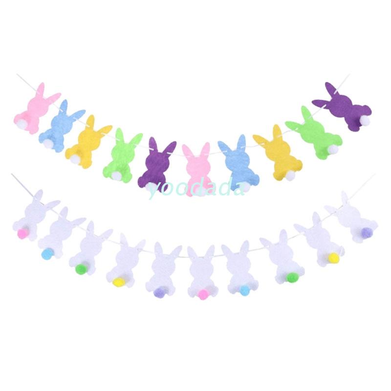 yoo Happy Easter Rabbit Bunny Ball Banner Garland Wall Hanging Bunting ...