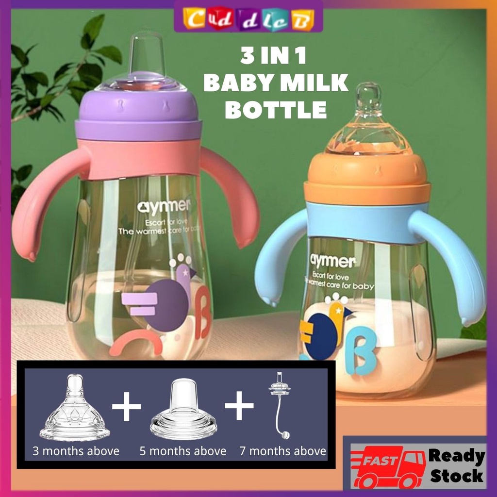 cuddleb-3-in-1-baby-feeding-milk-bottle-ppsu-with-straw-puting-teat