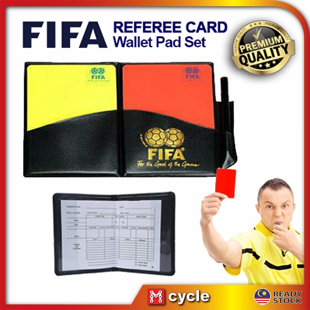 FIFA REFEREE CARD Wallet Notebook Pad Red and Yellow Card Football BUKU