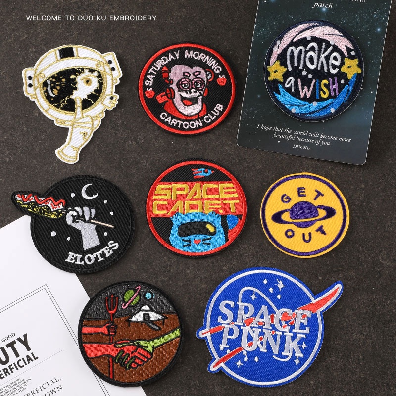 Computer embroidery label badge embroidered cloth patch of English ...