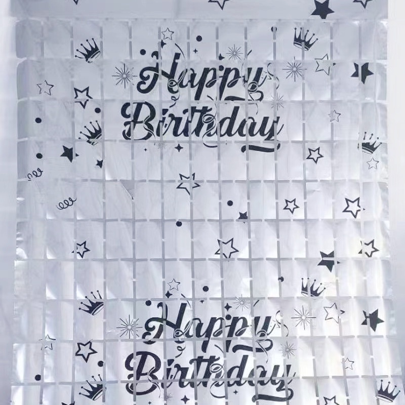 2meters Happy Birthday Printing Foil Curtain Backdrops Birthday Party