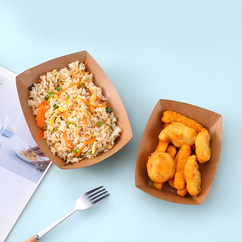 250 S03 paper trays (boats) for french fries, pasta, fish balls