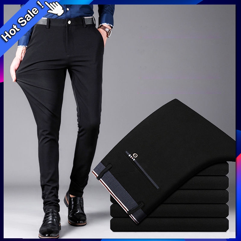 Elástico Pantalones Traje Hombre Pantalones De Traje De Seda De - Main Image