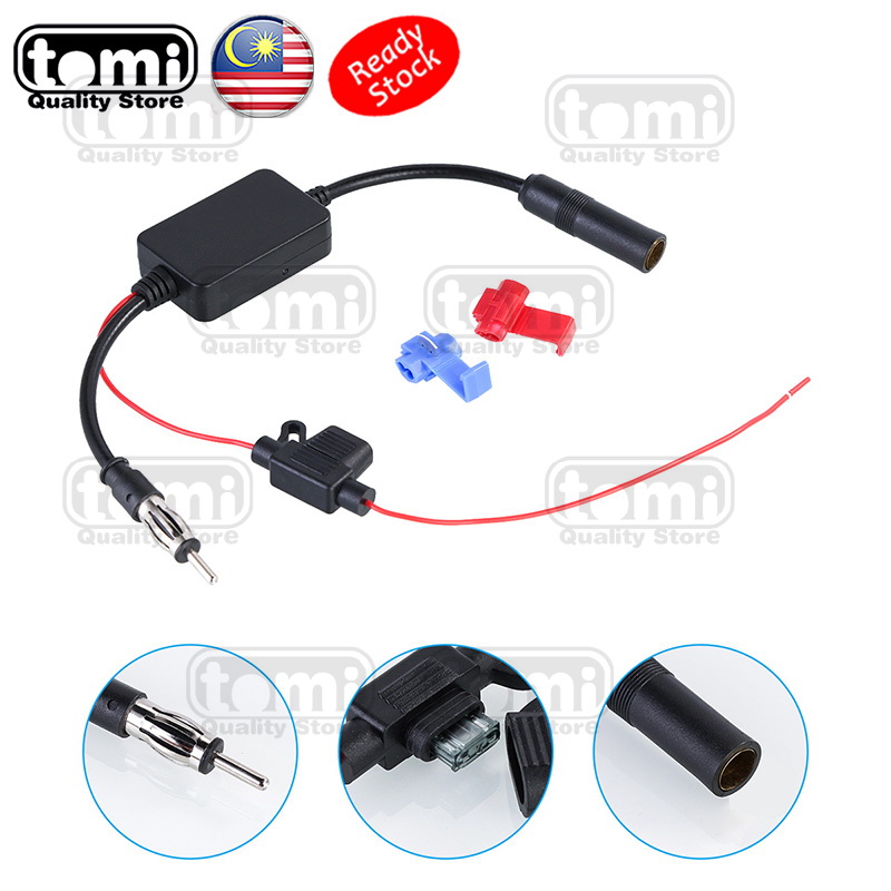 Active Car Antenna Signal Radio Booster FM Amplifier Amp | Shopee ...
