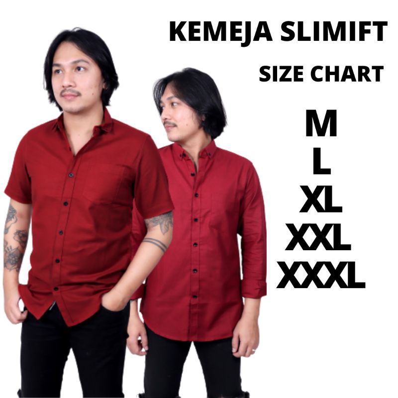 KEMEJA MERAH Men's plain shirt Maroon Maroon Red Heart men's shirt ...