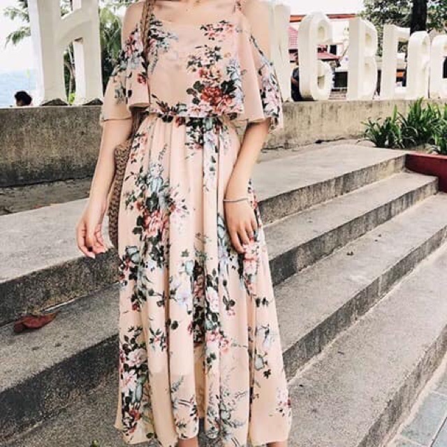 Floral maxi dress hot sale shopee