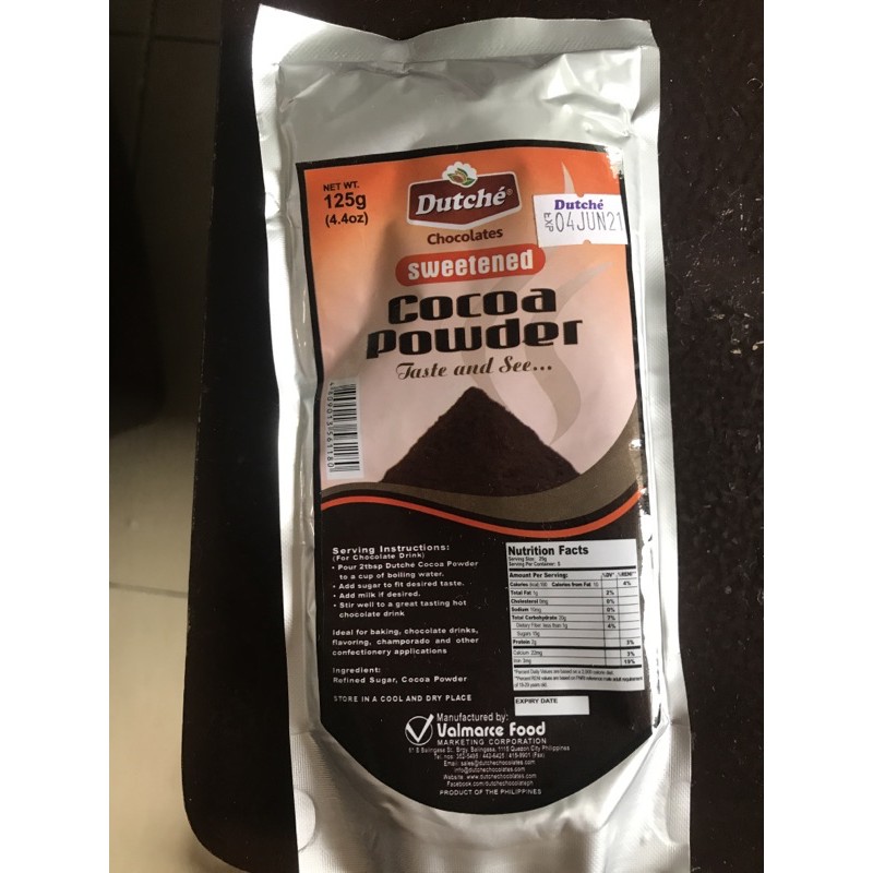 Dutche sweetened cocoa powder 125grams | Shopee Philippines