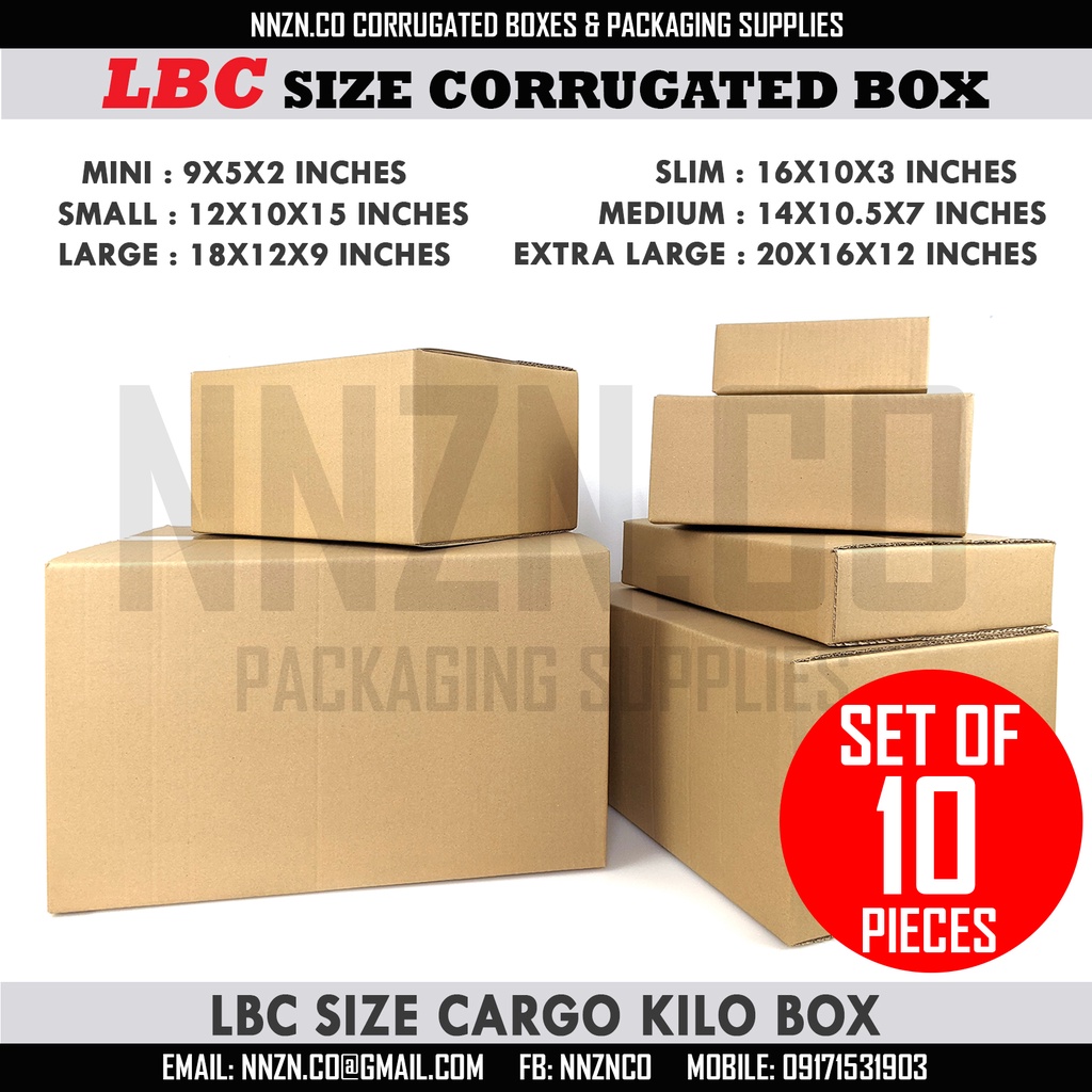 NNZN Medium LBC Express Sizes Corrugated Cargo Shipping RSC Packaging ...