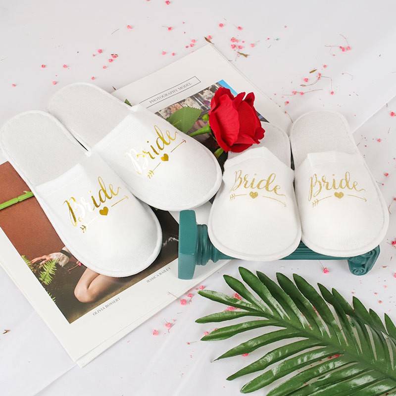 Bride and best sale bridesmaid slippers