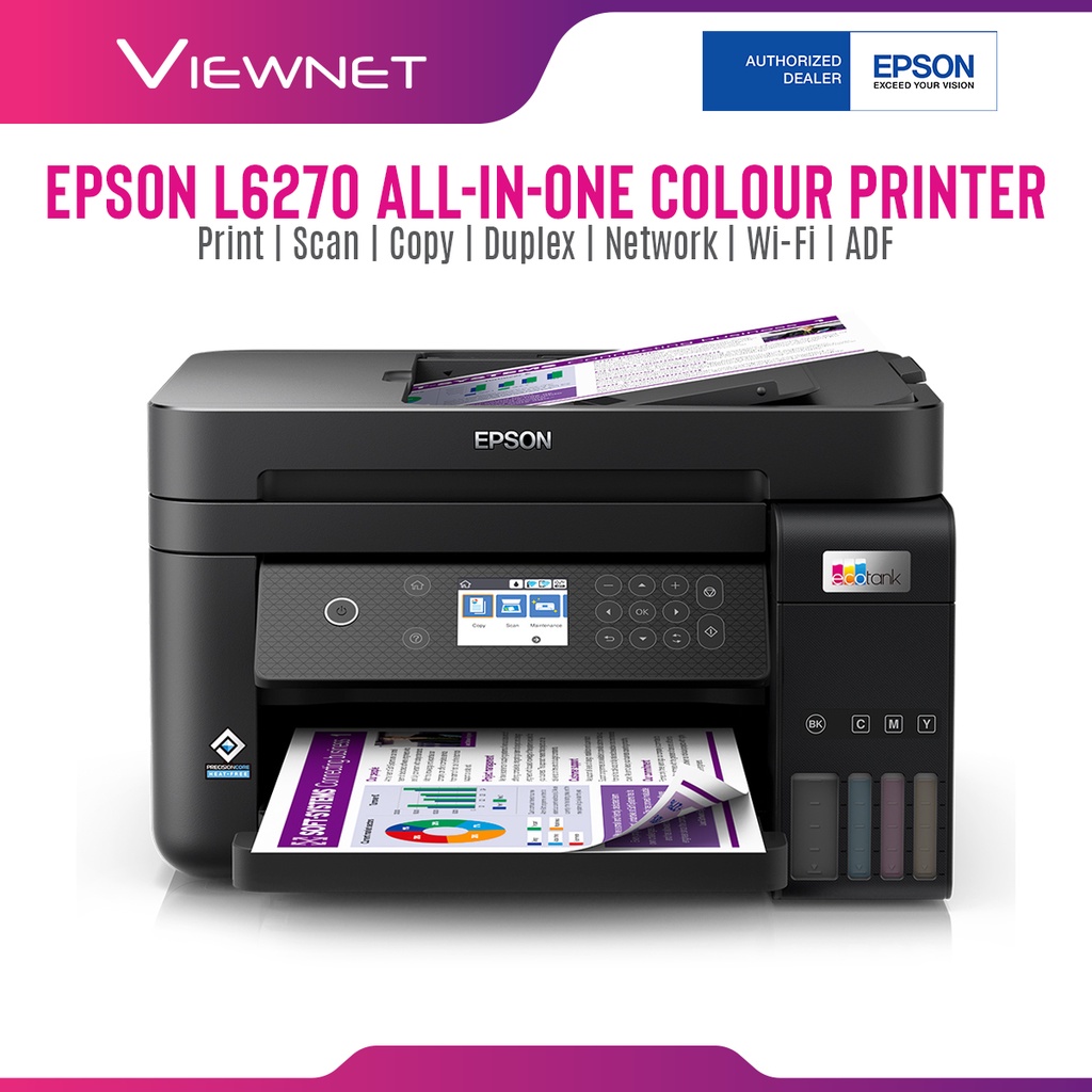 Epson Ecotank L6170 L6270 All In One Ink Tank Colour Printscancopynetworkwi Fiduplexadf 6604