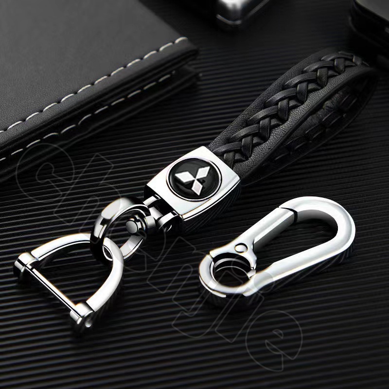 high quality For Mitsubishi keychain leather car motorcycle Fashion Men ...