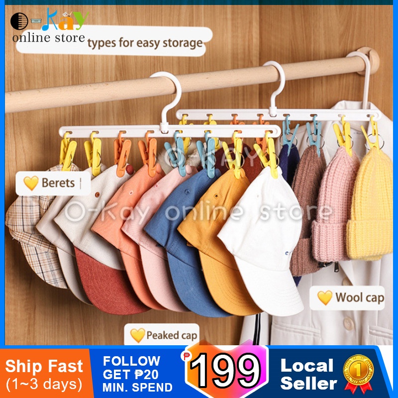 O-KAY Portable Cap Rack Closet Hanger Storage Hat Organizer Door ...