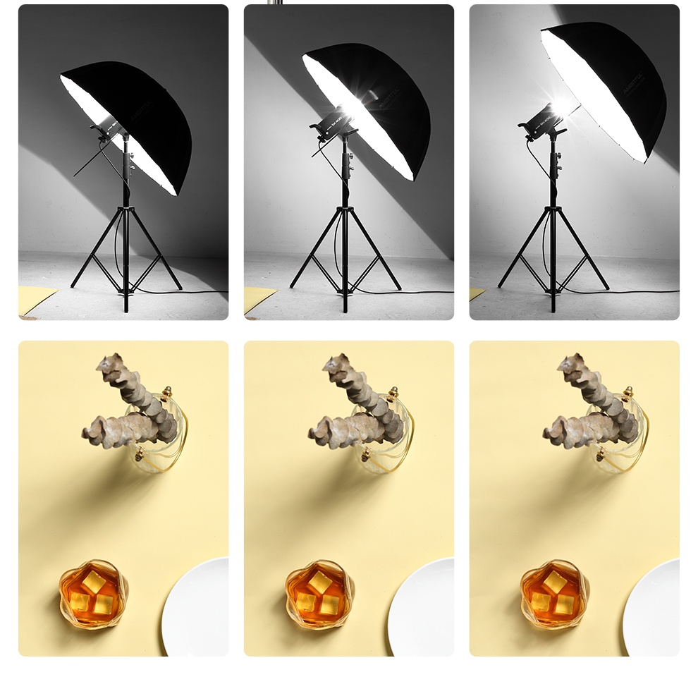 Selens 41 Inch Parabolic Photography Umbrella With Diffuser – Black/Silver Reflective, 16 Fiberglass Ribs | For Studio Strobes & Speedlights