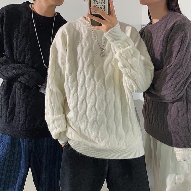 saferido Spring and Autumn New Men's Sweater Men's Autumn and Winter Extra Large Men's Fat Plus Youth Handsome Underlay Knitwear