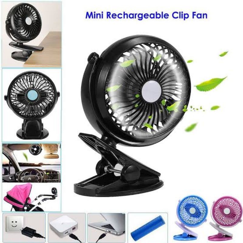 ♈Rechargeable Usb Clip Fan Portable Electric Fan W/Air Freshener Pad