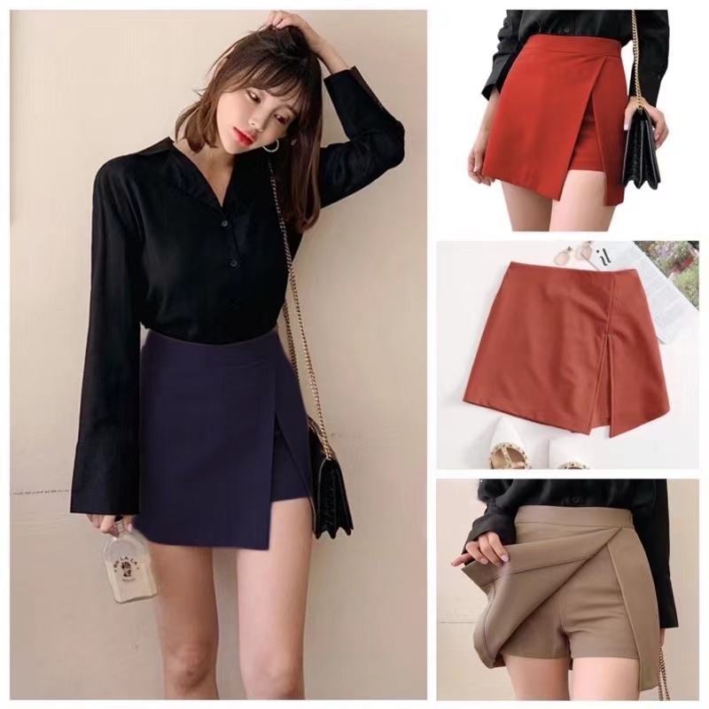 Mid-Waist Split Front Skort