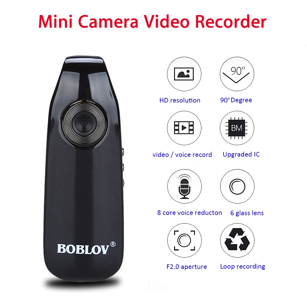 BOBLOV 007 Mini Camera HD1080P, Police Body Camera Video Audio Recorder ...