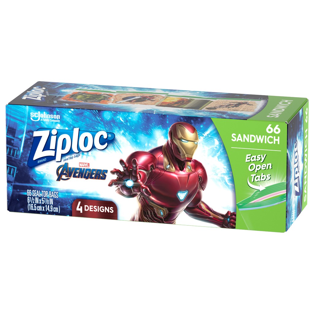 Ziploc Disney Avengers Sandwich Bags 66's Shopee Philippines