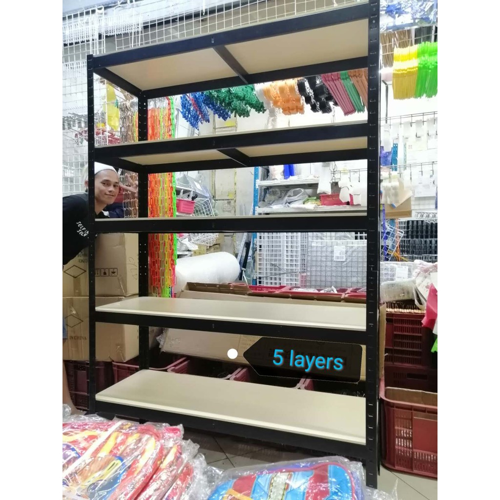 BLACK (5) FIVE LAYER RACK (120cm X 40cm X 180cm) | Shopee Philippines