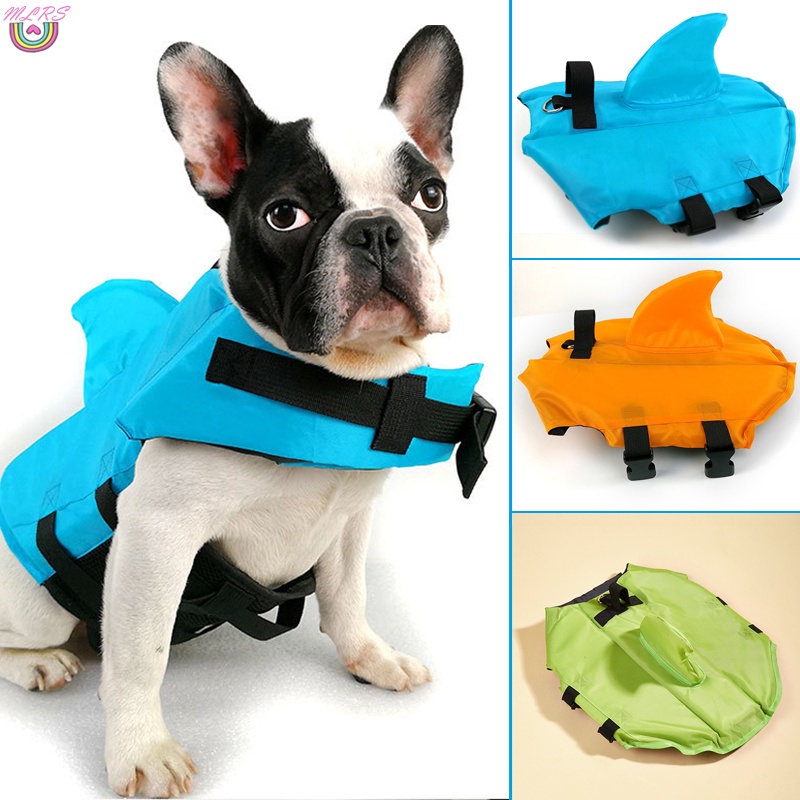 Ready Stock】MS Dog Life Jackets Cute Shark Fin Swimsuit Preserver