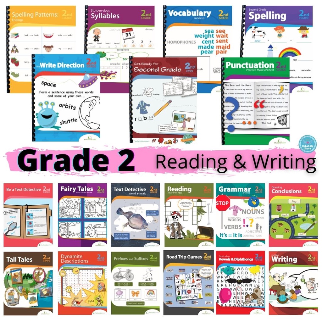 GRADE 2 (READING & WRITING) Activity Workbook Worksheet Homeschool Learning Materials Shopee