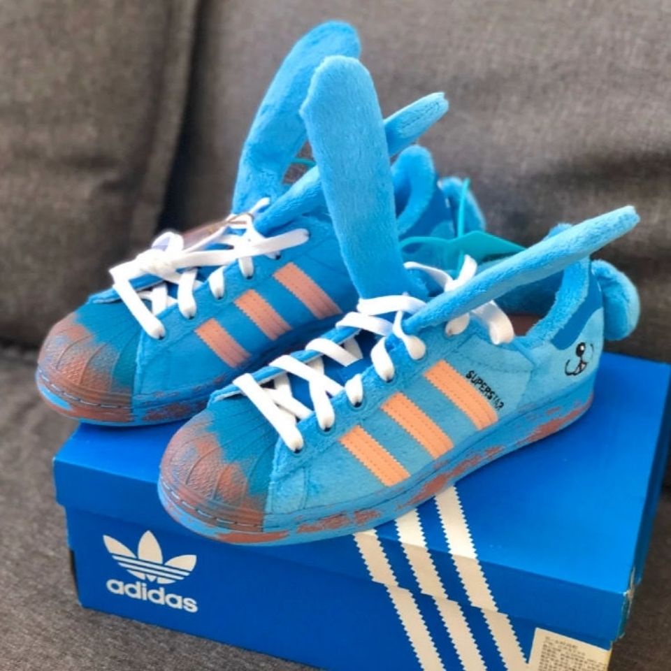 NEW Adidas 2022 Sneakers Unisex Blue Rabbit Shell Toe Sneakers Running ...