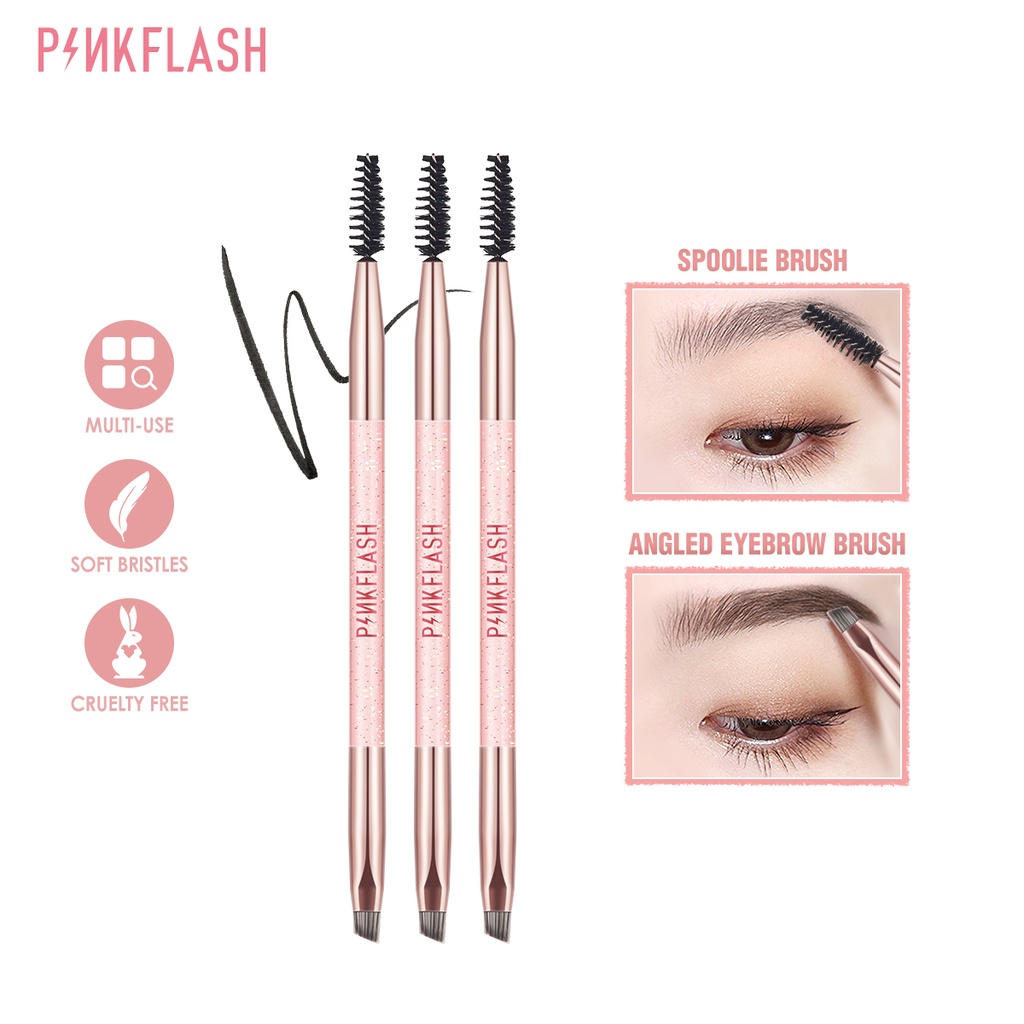 PINKFLASH Multi Use Duo Eyebrow Brush Professional Makeup Tool Spoolie ...