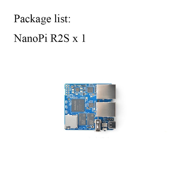 NanoPi R2S Rockchip RK3328 With CNC Metal Case Mini Router Dual Gigabit ...