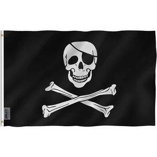 PIRATE WITH BANDANA 5X3 FEET FLAG skull & crossbones Pirates flags jolly  roger