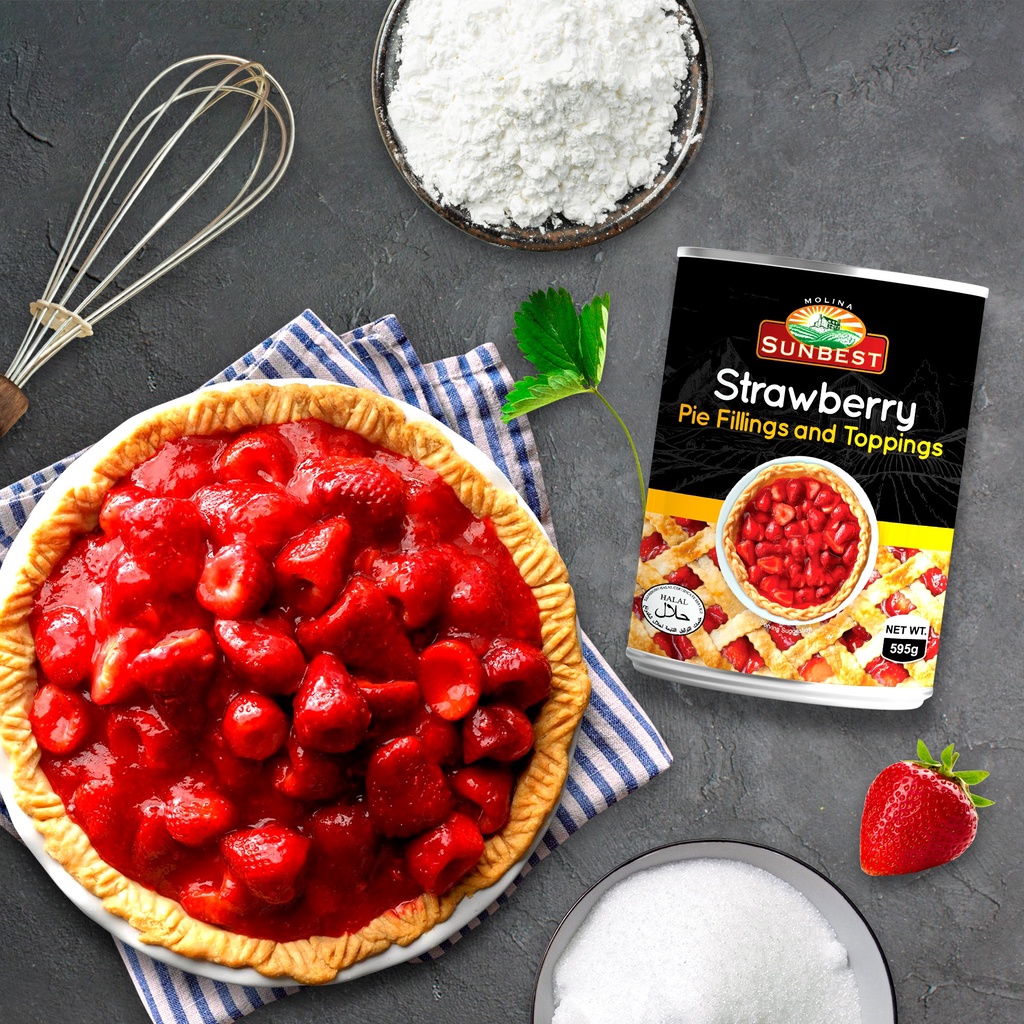 Sunbest Pie Fillings And Toppings Strawberry 595g | Shopee Philippines