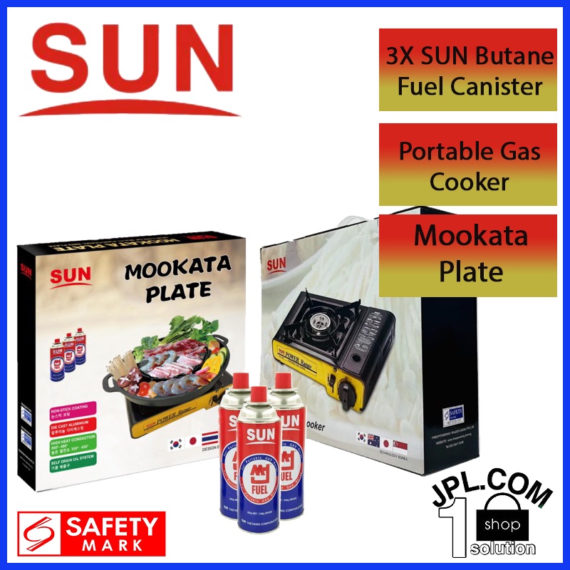 SUN Mookata Set (BBQ Grill Plate + Portable Gas Cooker (TY101) + 3X SUN