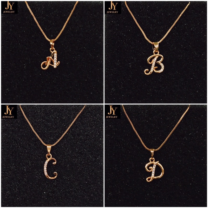 JY Jewelry 18k Rose gold plated Initial Letter Pendant Necklace for ...
