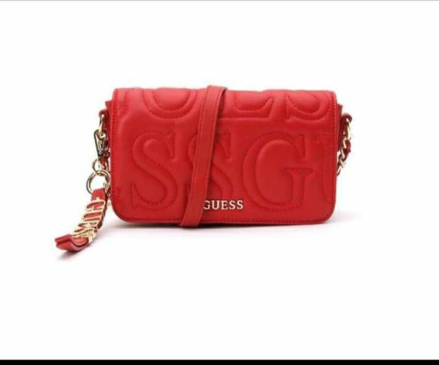 Guess sling bag red on sale