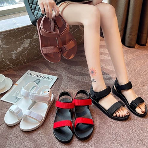 JY. Ladies Korean Classic Vintage Flats Sandals No. Ss24 Standard Size ...