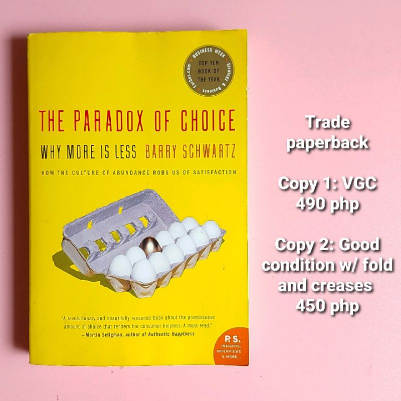 Shopee　of　by　Schwartz　Barry　Choice　Paradox　The　Philippines