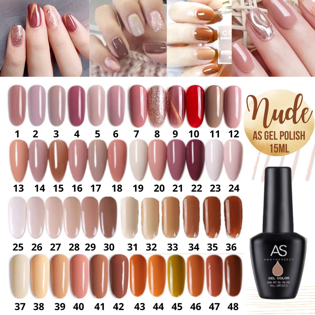 [COD]Heather Rose / Fairy / Pink Nude / Toasted Almond / Hazelnut / Tan /  Pumpkin AS Gel Polish 15ml