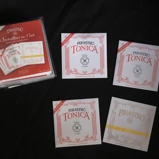 Pirastro Tonica Violin String Set - Medium Gauge, Nylon Core, Loop End With Aluminum E