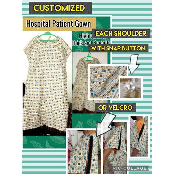 Hospital gown XLXXL with snap button or velcro/patient w/ dextrose
