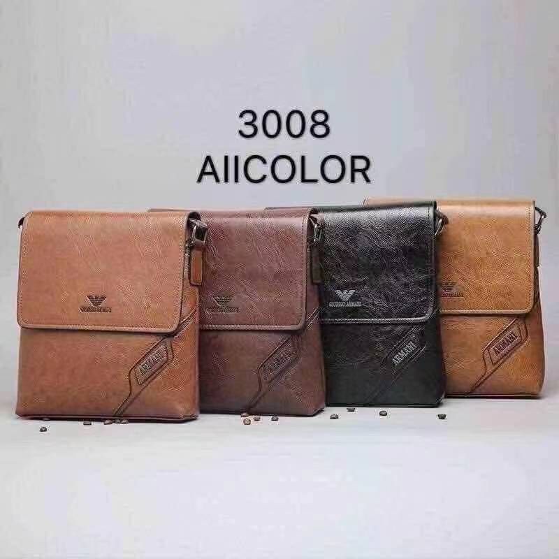 leather Giorgio Armani men s Sling Bags good quality