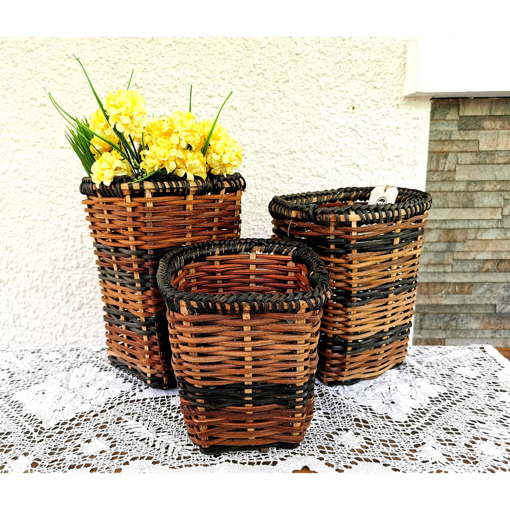 Decorative planter pots basket made from rattan Shopee Philippines