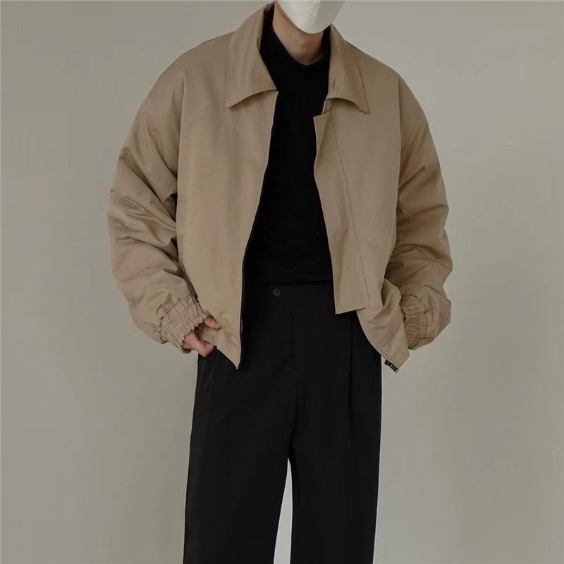 【2-Color】M-2XL Plain Lapel Collar bomber jacket for men Korean style ...