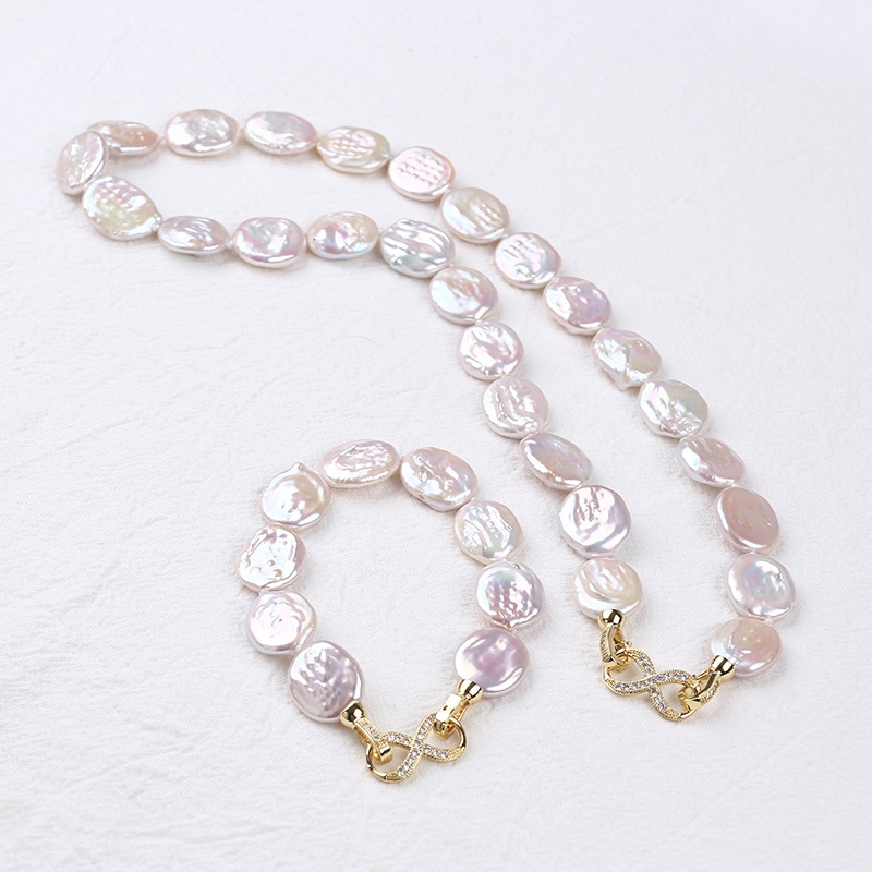 Real 8-9mm Multicolor Freshwater Cultured Pearl Necklace & Earrings Jewelry Set