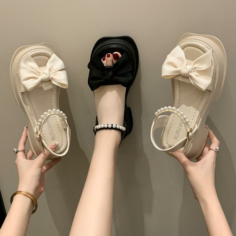 Jvf Sandals for Women New Korean Wedge Ribbon Design 6cm #QQL-900 ...