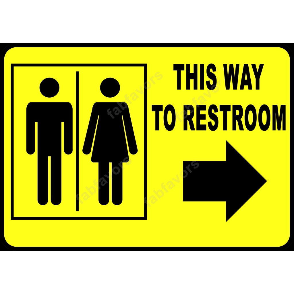 Restroom Toilet This Way Left Right Laminated Signage - vrogue.co