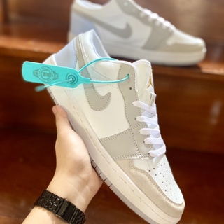 Nike Air Jordan 1 Low Paris (white/sky grey/football grey) | Shopee