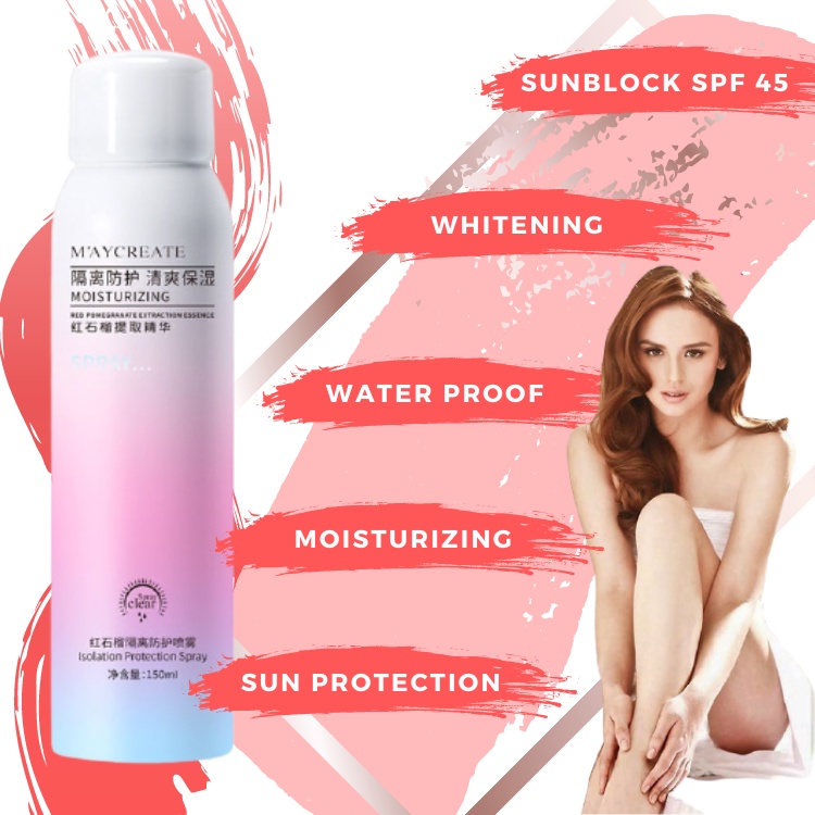 Maycreate Korean Whitening Skin Care Moisturizer Spray Sunscreen