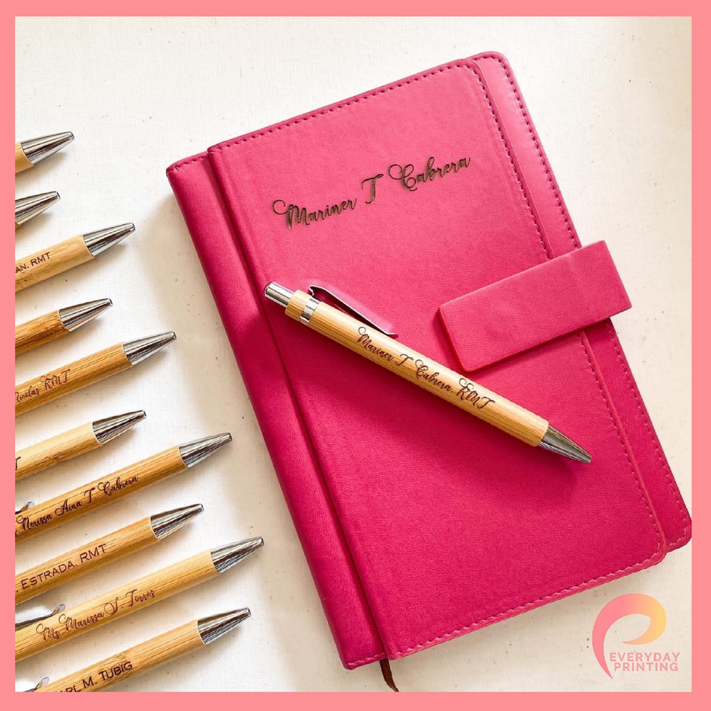 CUSTOMIZED A5 Leather Notebook / Planner Stationery with Multiple Card