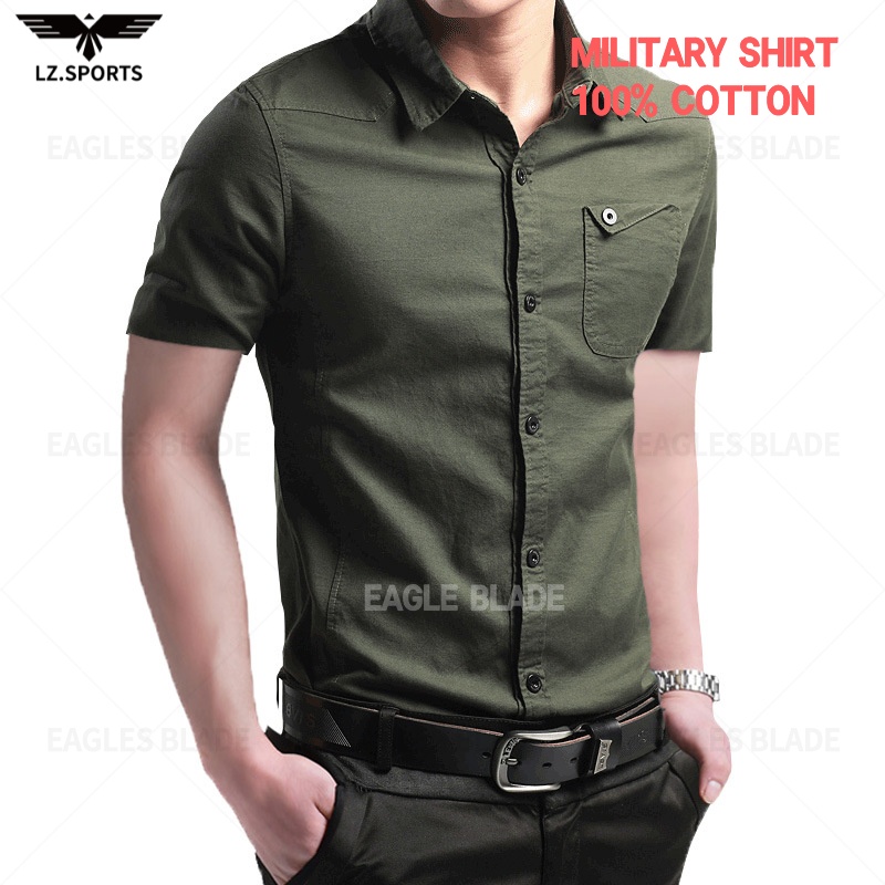 EAGLADE Men's Tactical Cargo Shirt Green 207 | Shopee Philippines