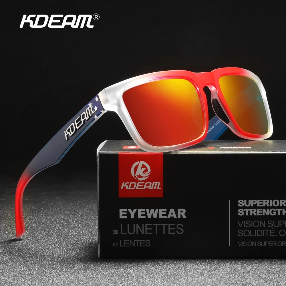 KDEAM Square Men's Polarized Sunglasses Outdoors Lifestyle Coating Sun ...