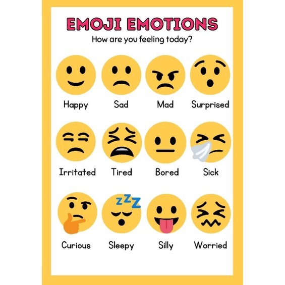 LAMINATED EDUCATIONAL CHART (EMOTIONS) | Shopee Philippines